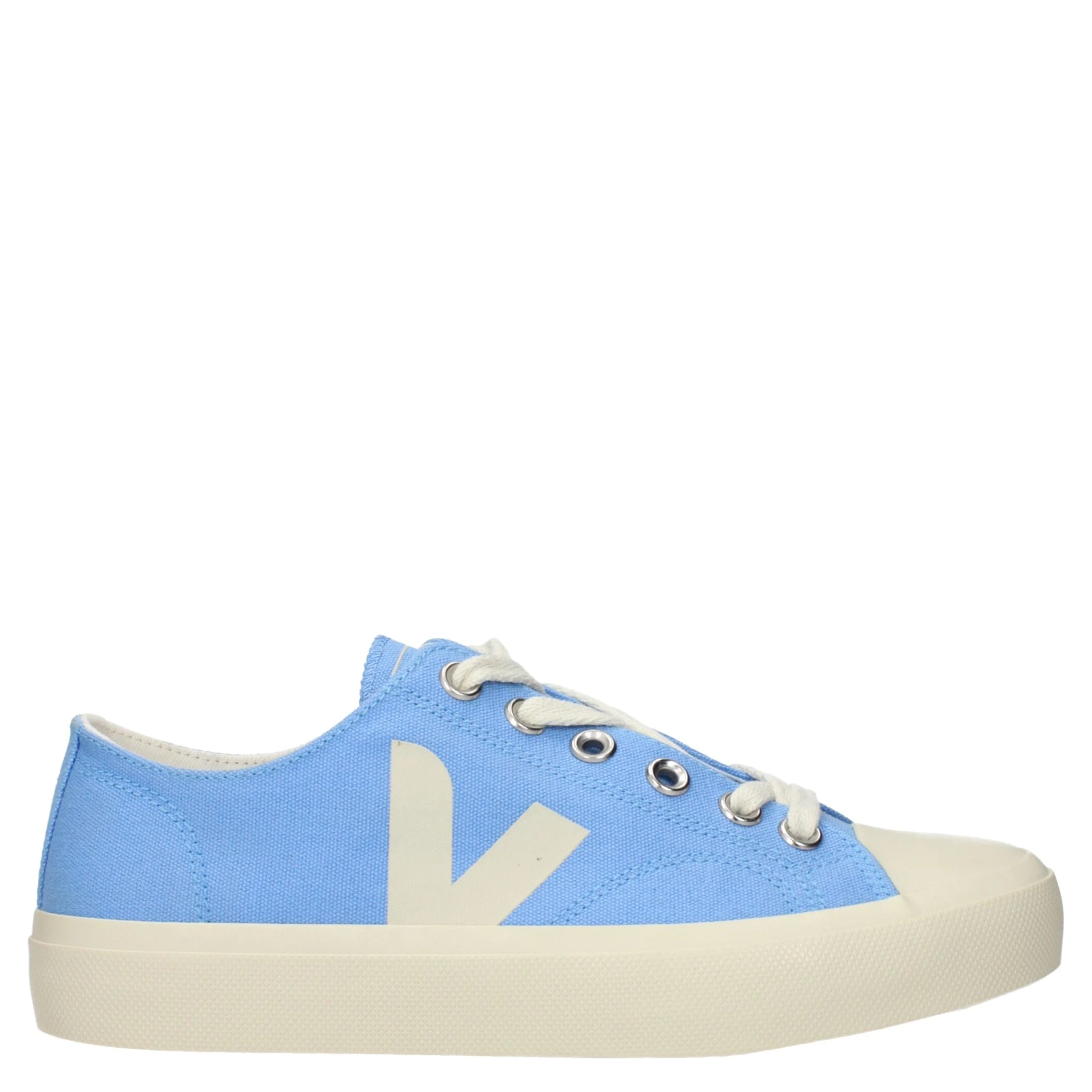 Light Blue Fabric Low Top Sneakers