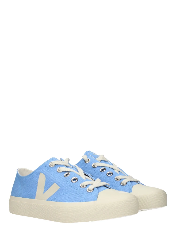Light Blue Fabric Low Top Sneakers alternative