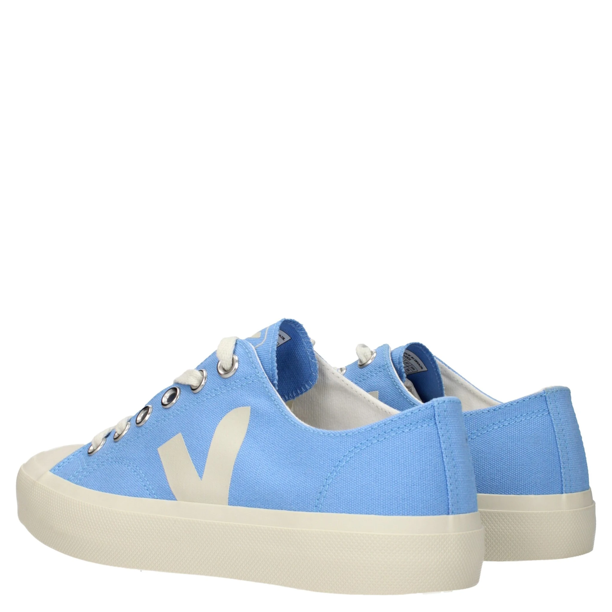 Light Blue Fabric Low Top Sneakers