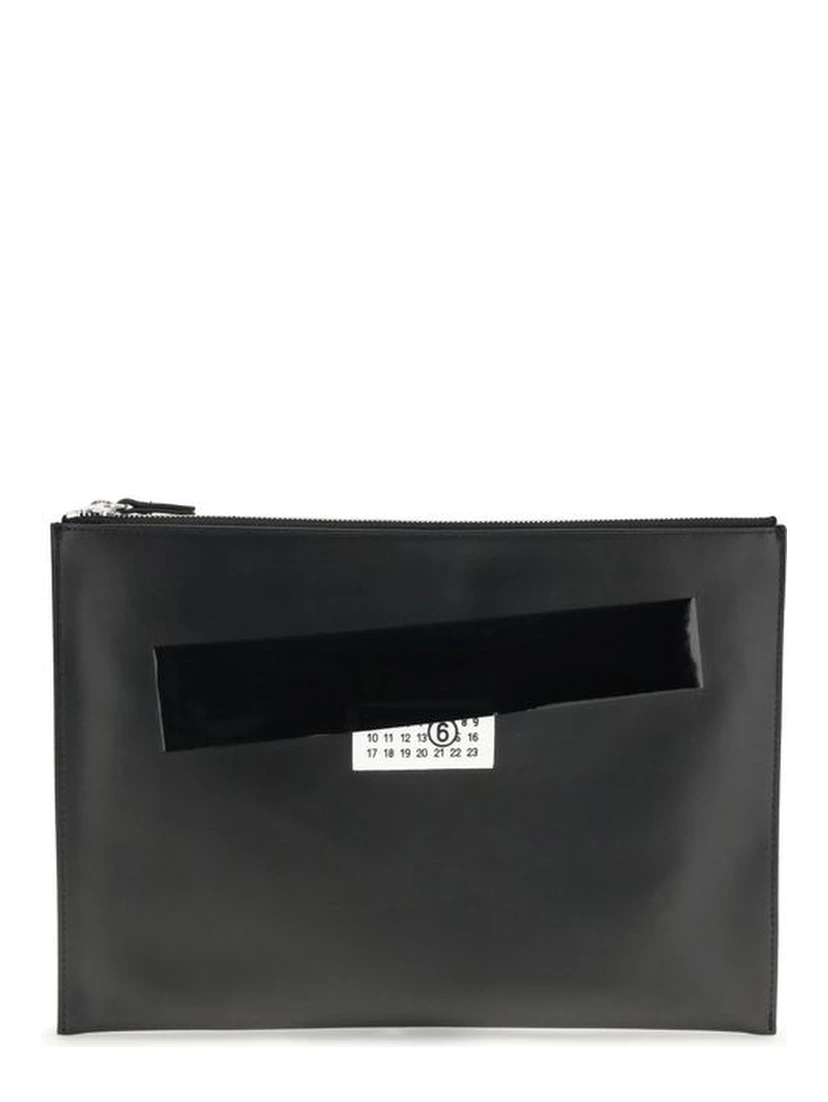 Black Calf Leather Bos Taurus Clutch Bag