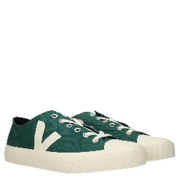 Green Fabric Low Top Sneakers