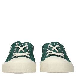 Green Fabric Low Top Sneakers