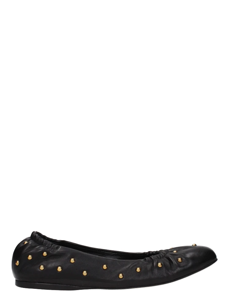 Black Leather Ballet Flats