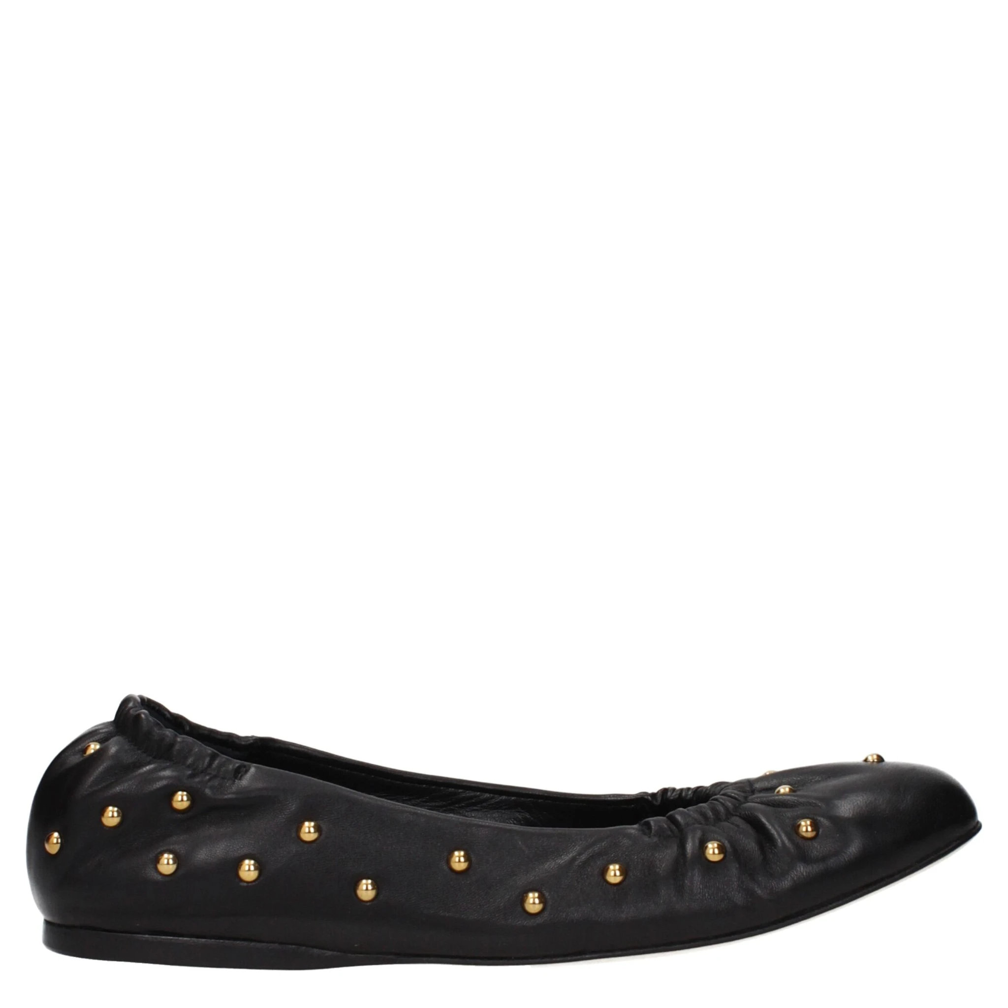 Black Leather Ballet Flats