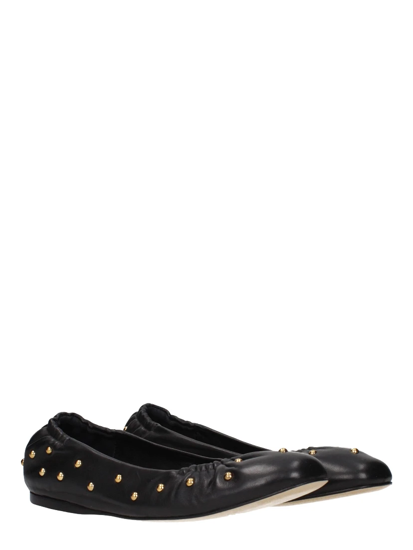 Black Leather Ballet Flats