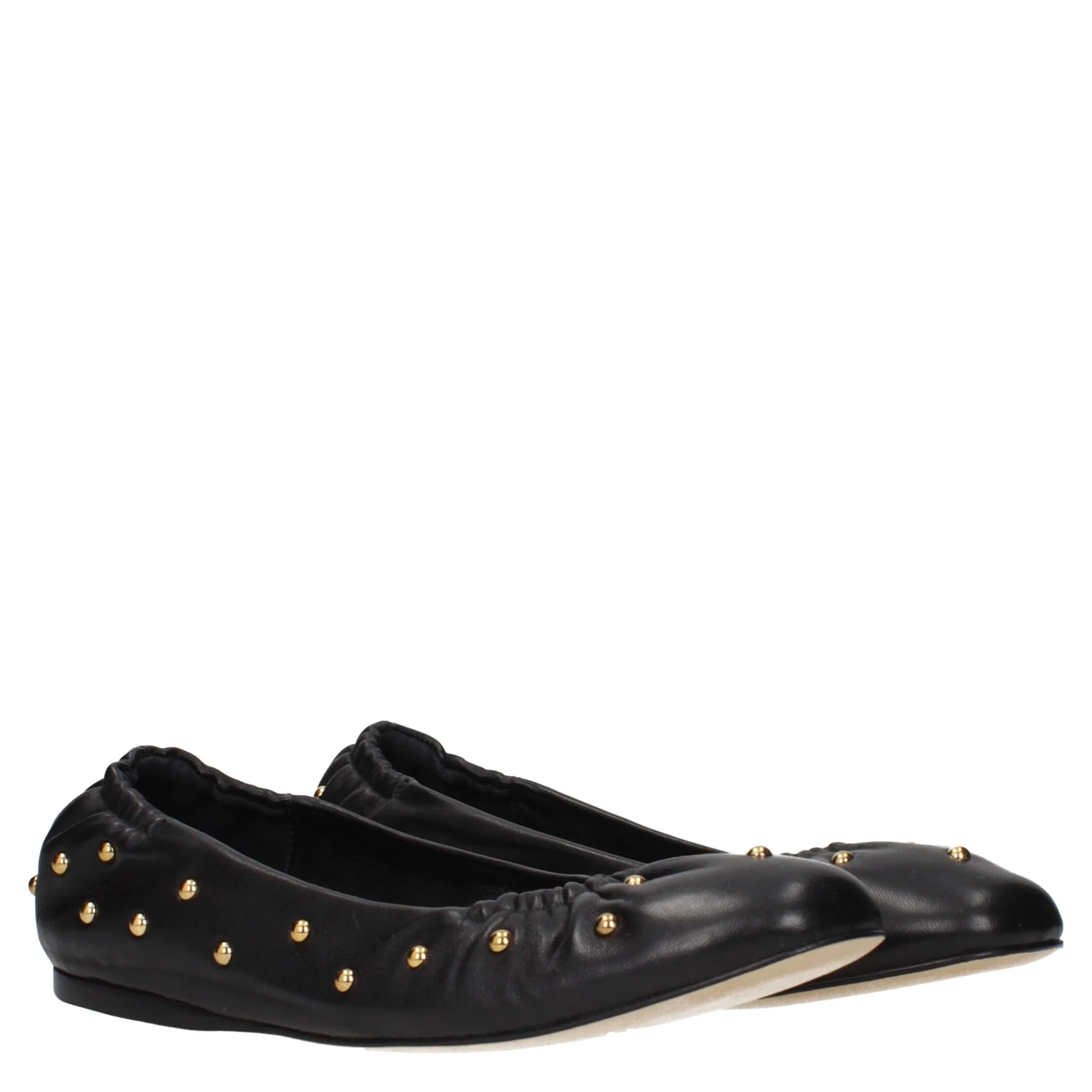 Black Leather Ballet Flats