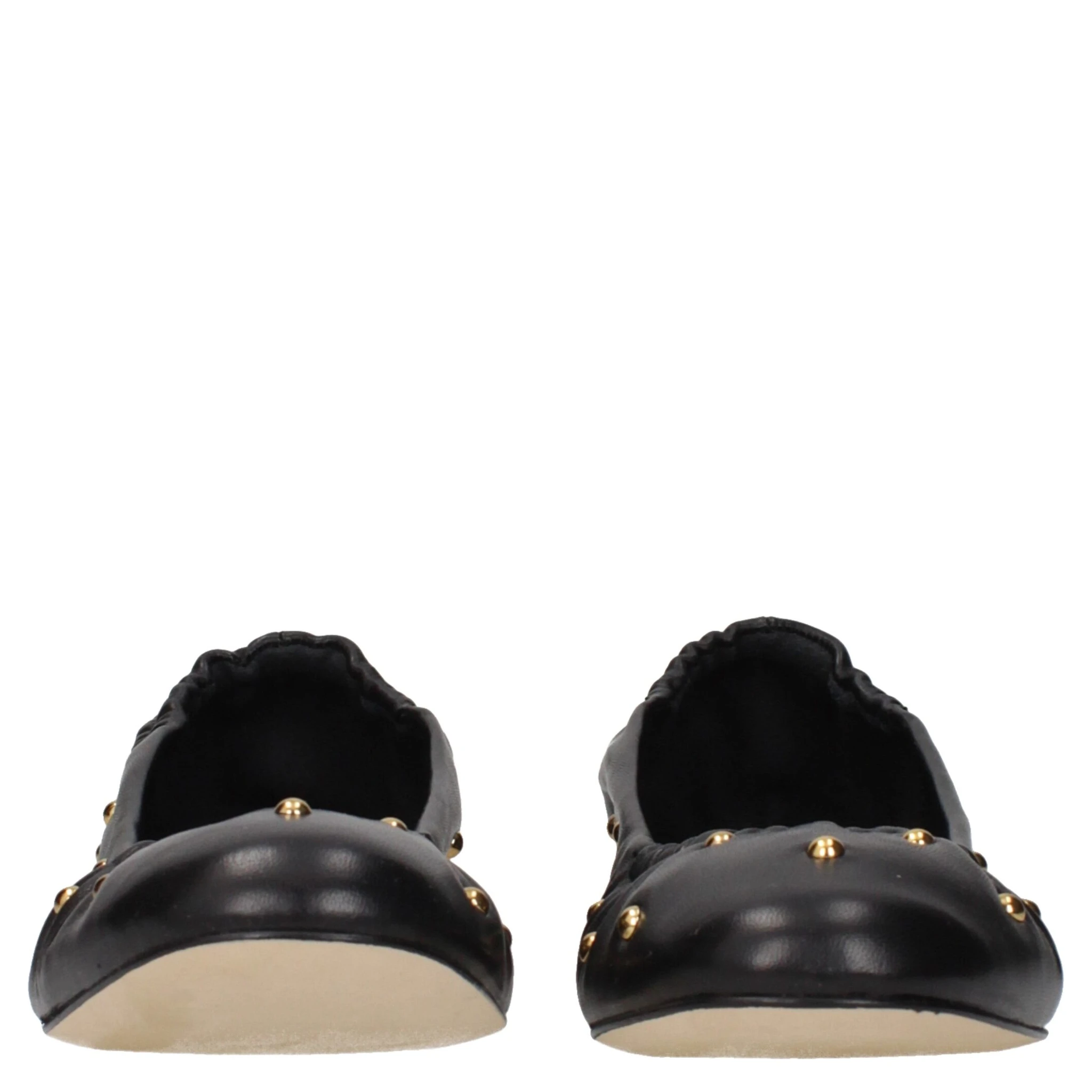 Black Leather Ballet Flats