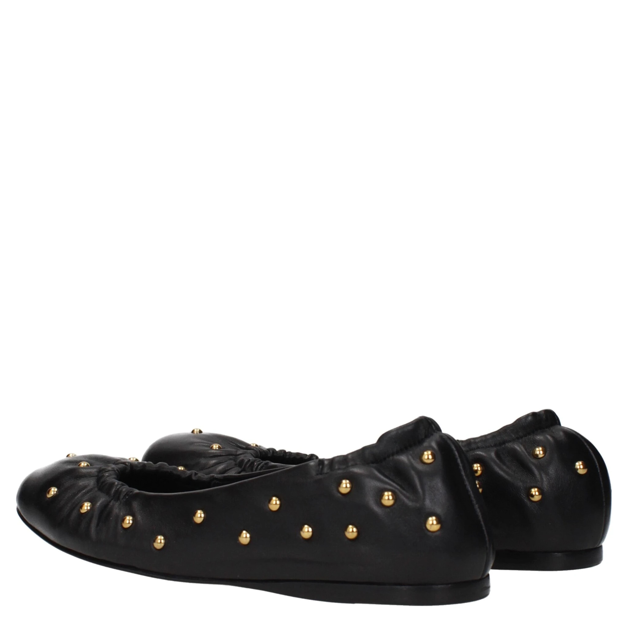 Black Leather Ballet Flats