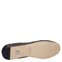 Black Leather Ballet Flats