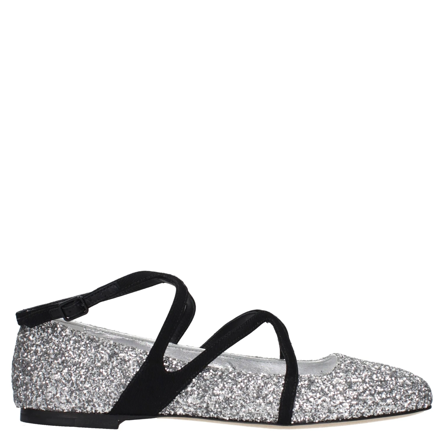 Gray Plastic Ballet Flats