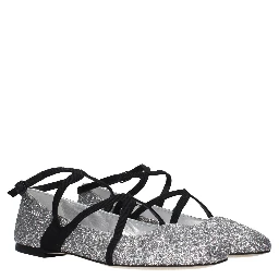 Gray Plastic Ballet Flats