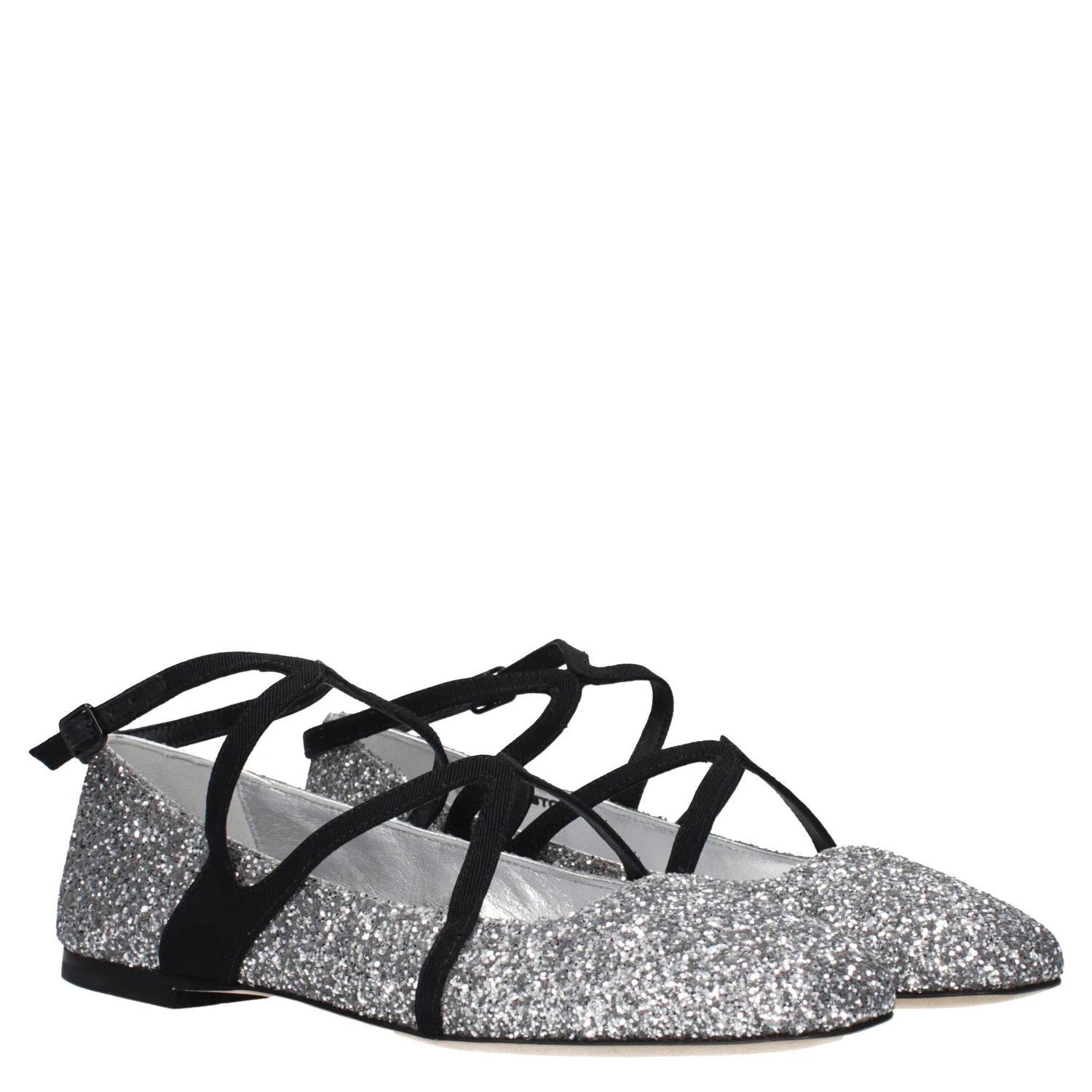Gray Plastic Ballet Flats