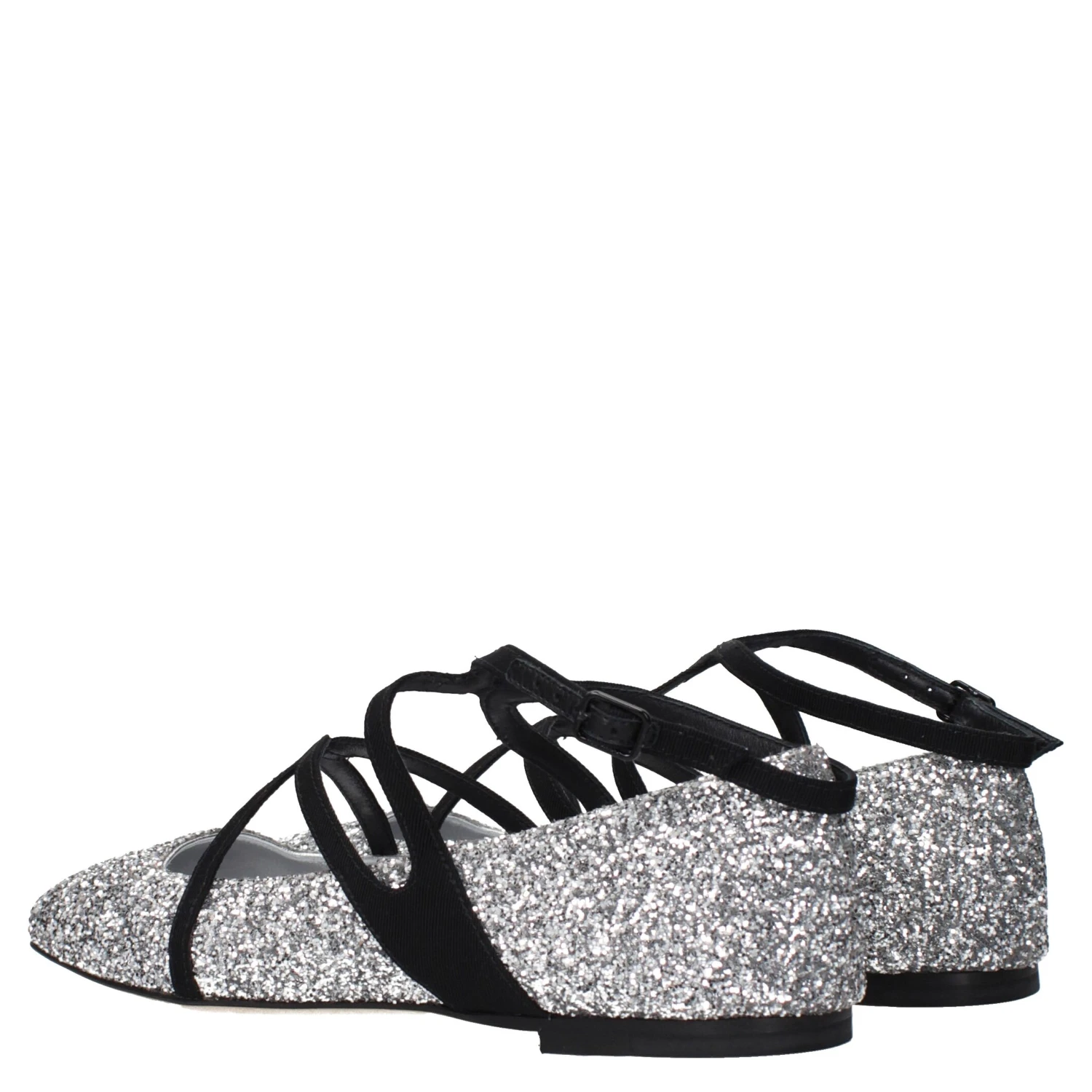 Gray Plastic Ballet Flats