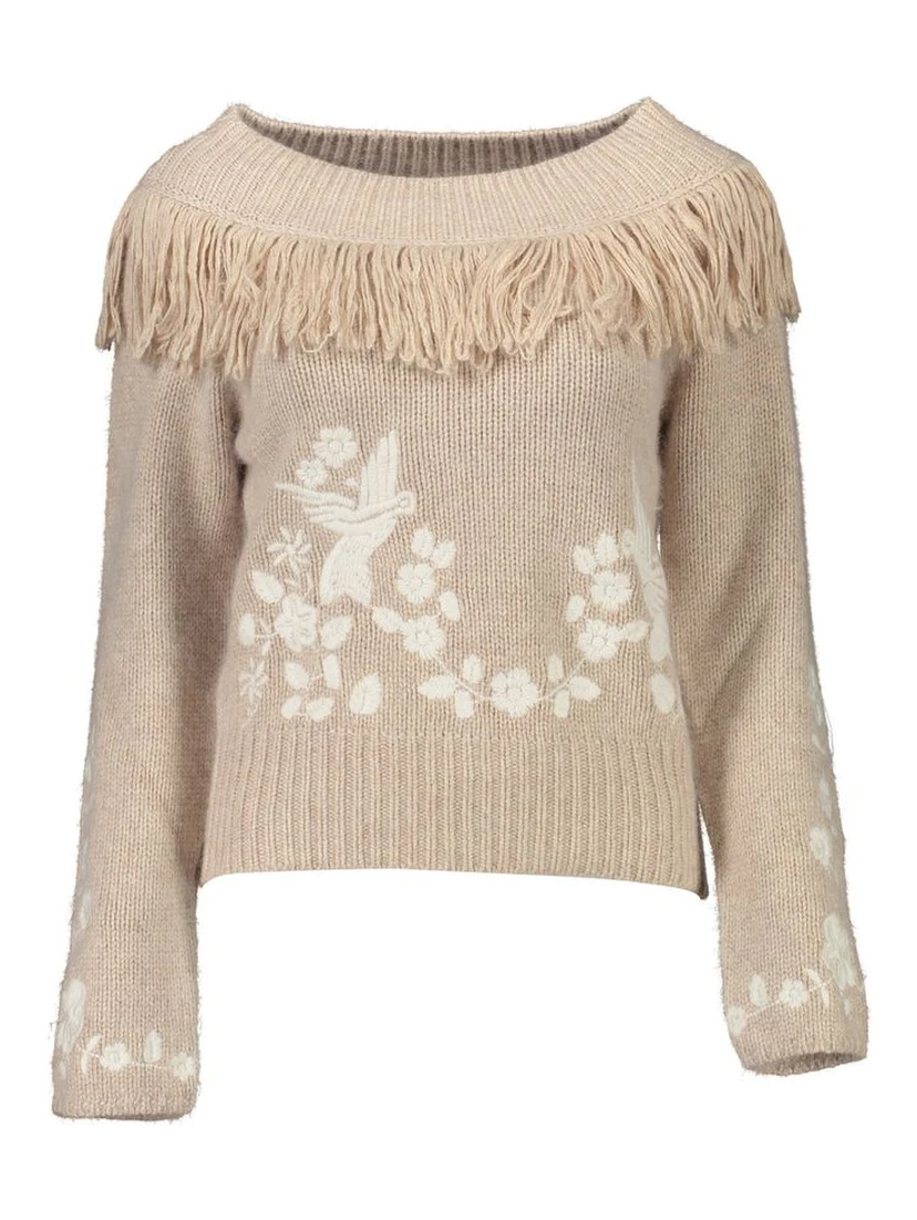 Beige Poliammide Women Sweater