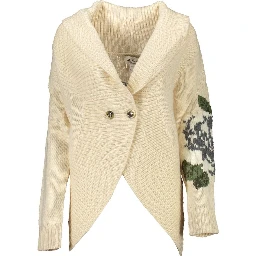 Beige Acrylic Women Cardigan