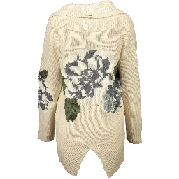 Beige Acrylic Women Cardigan