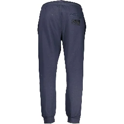 Blue Polyester Men's Sweatpants