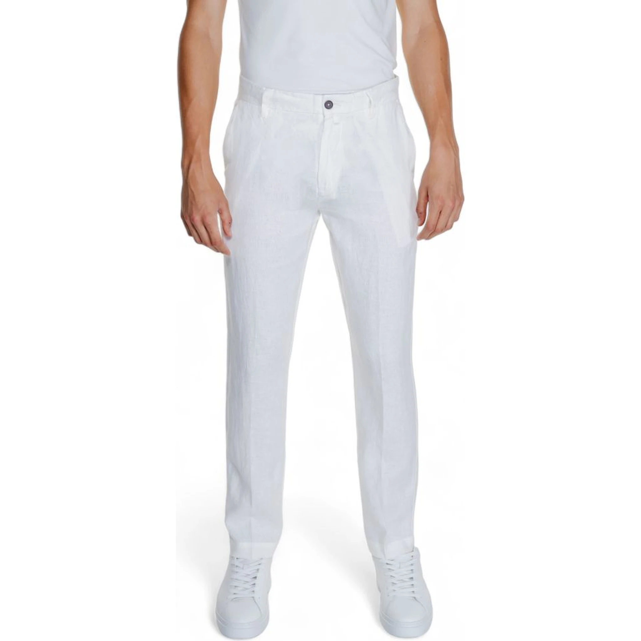 White Linen Casual Pants