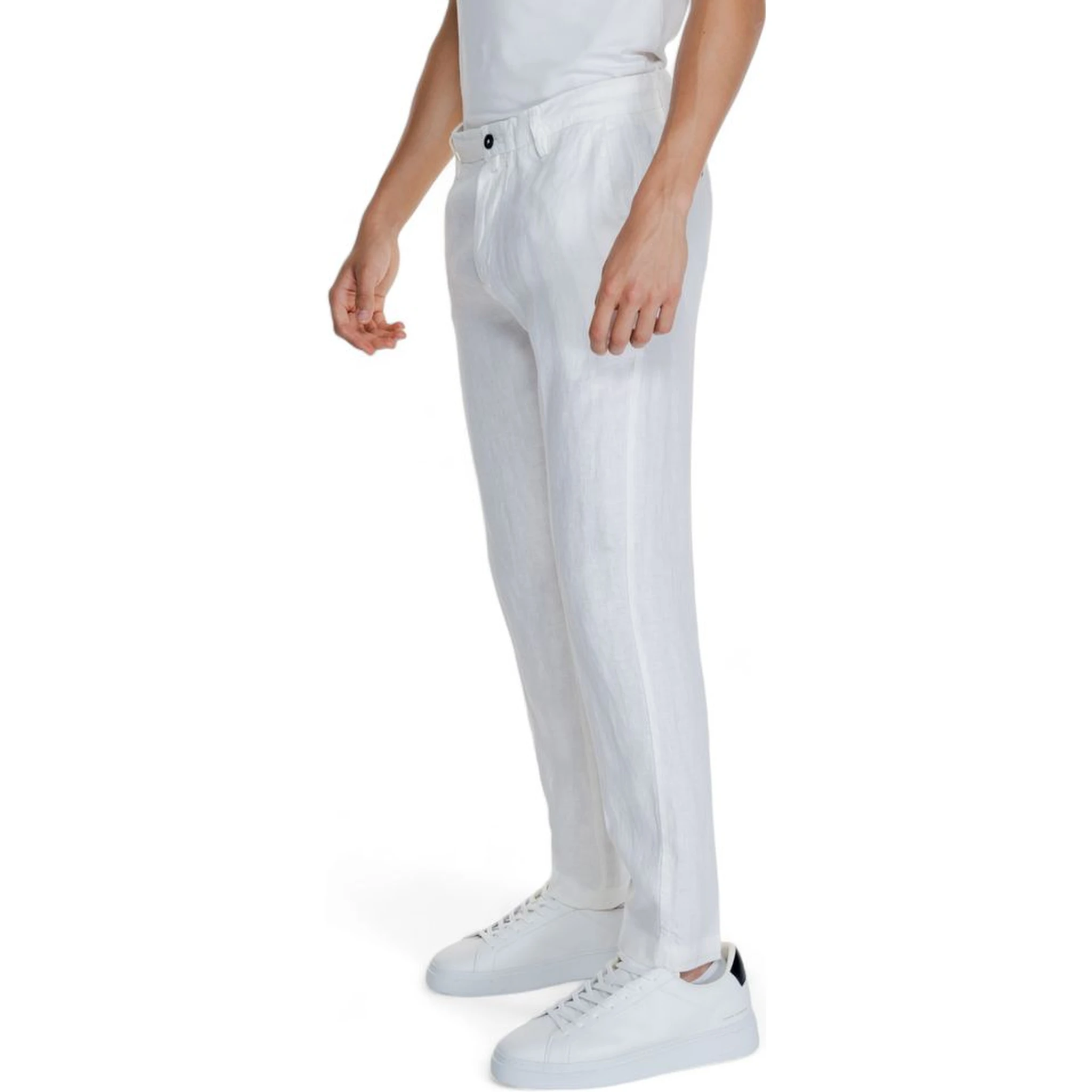 White Linen Casual Pants