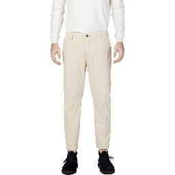 Beige Nylon Casual Pants