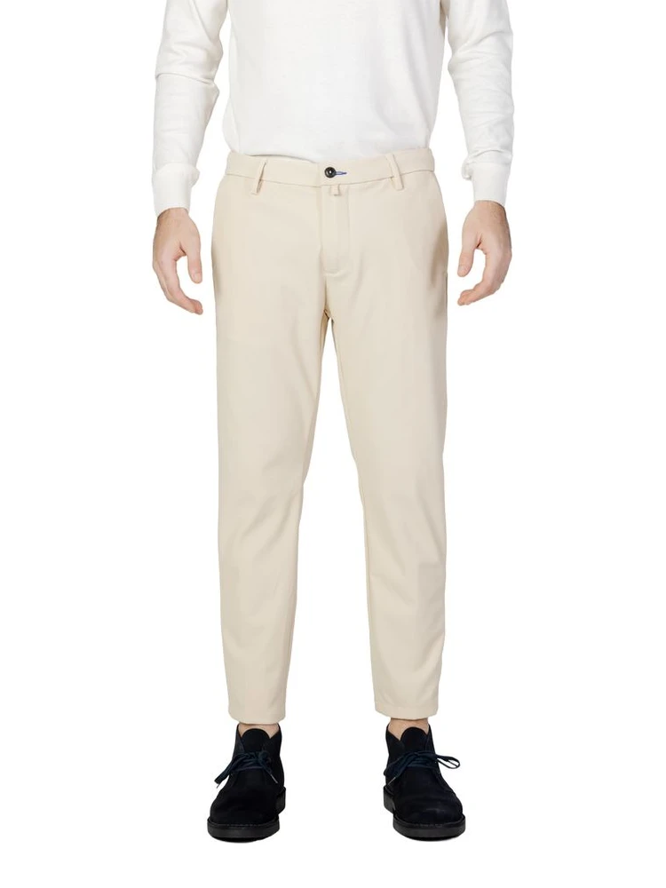 Beige Nylon Casual Pants