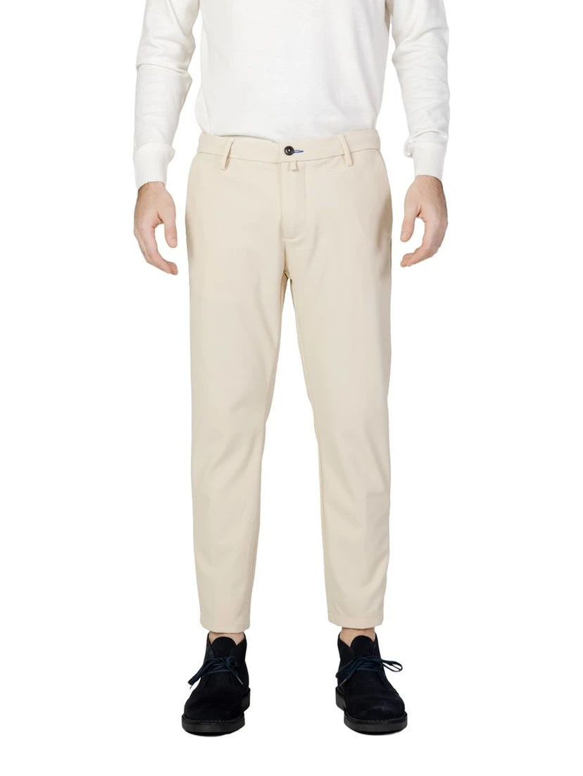 Beige Nylon Casual Pants