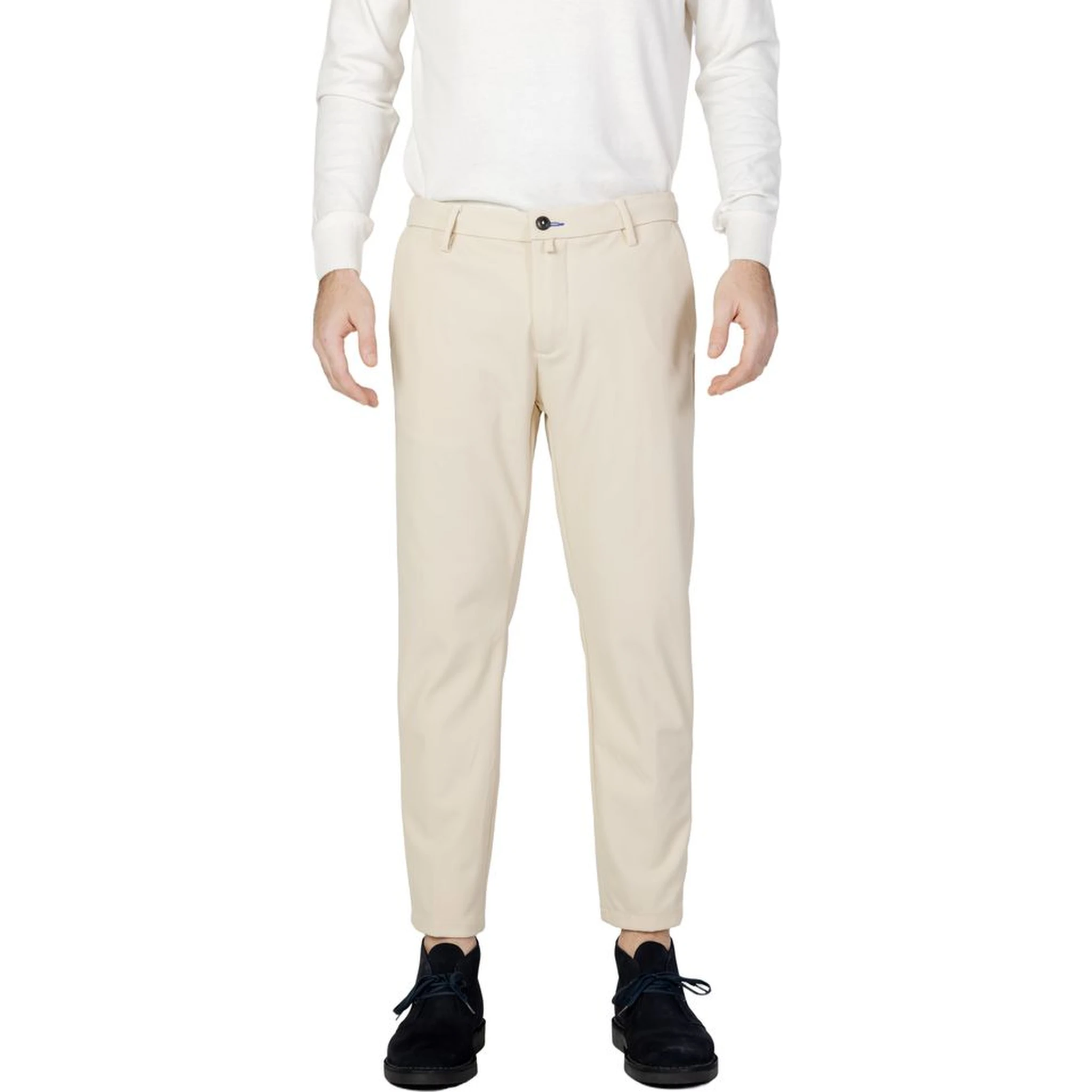 Beige Nylon Casual Pants