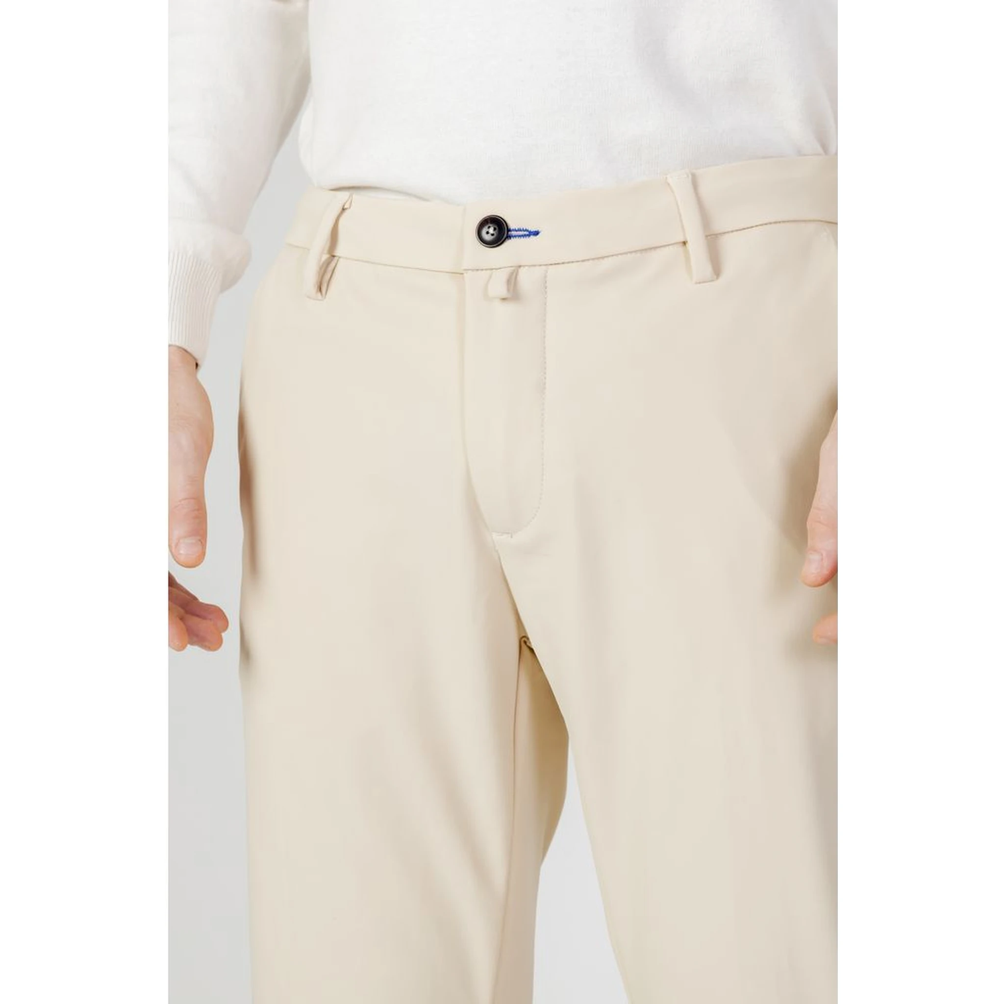 Beige Nylon Casual Pants