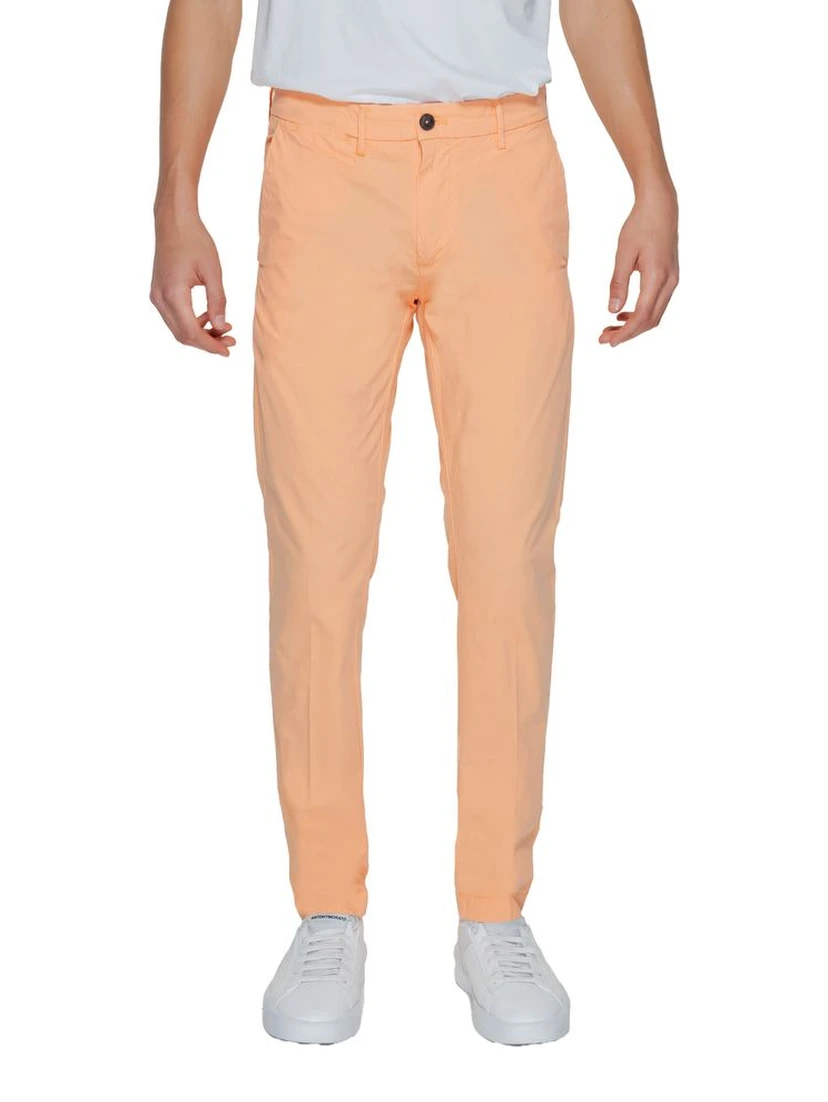 Orange Cotton Chino Pants