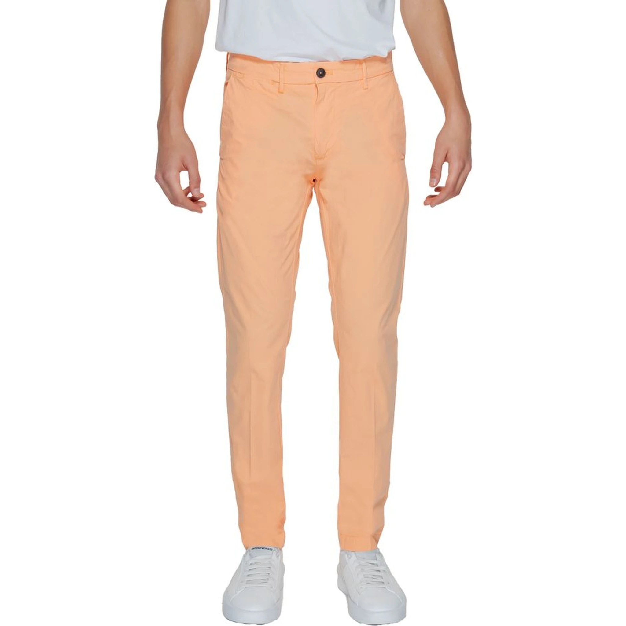 Orange Cotton Chino Pants