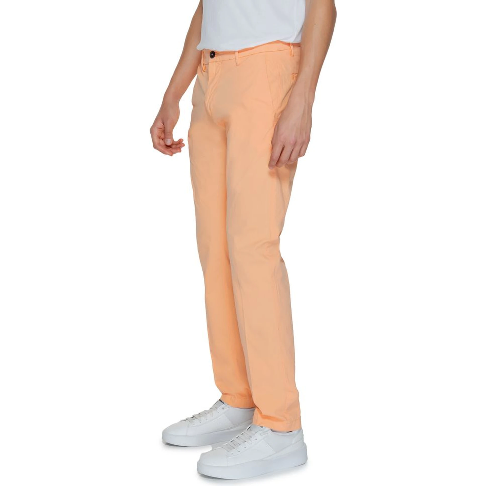 Orange Cotton Chino Pants