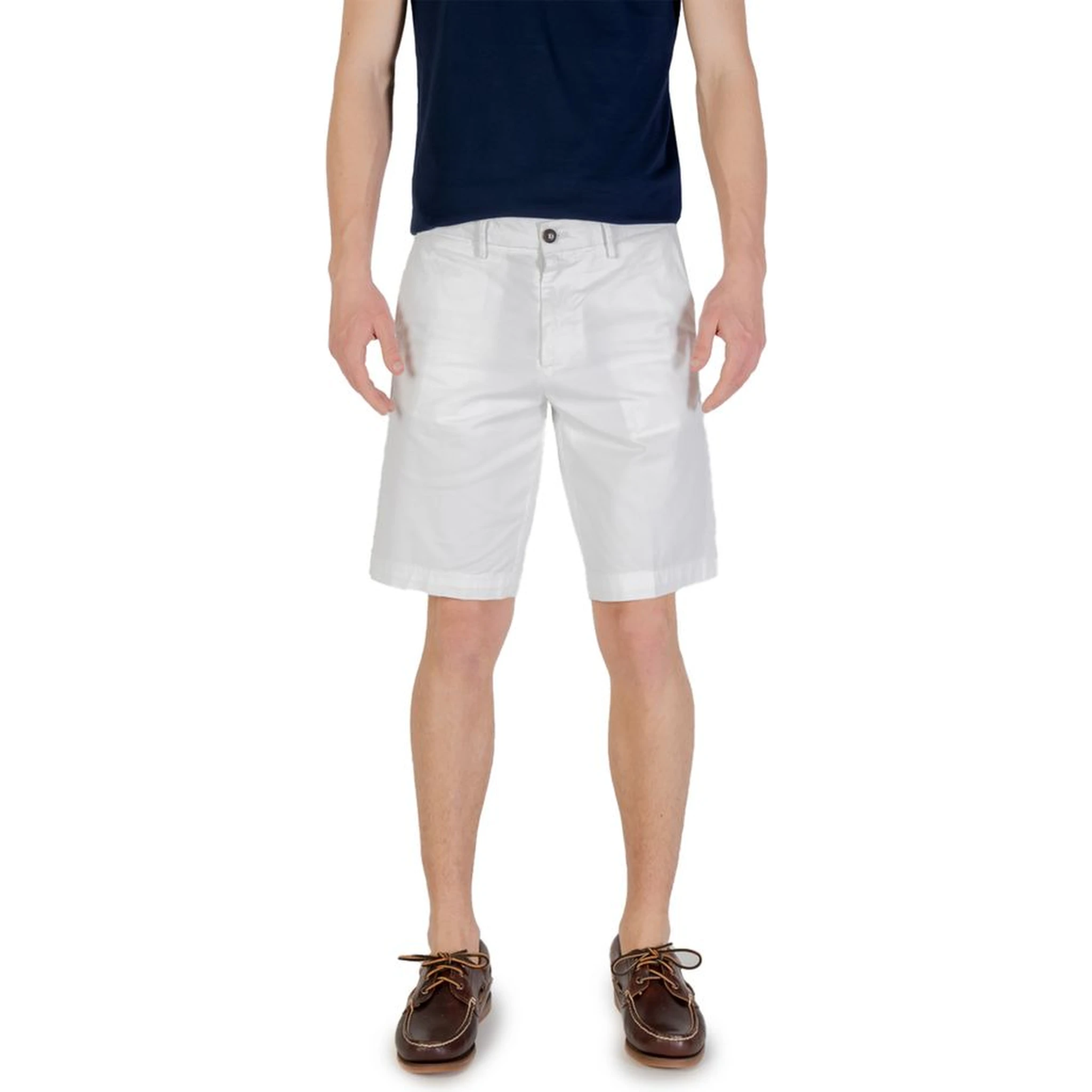 White Cotton Bermuda Shorts