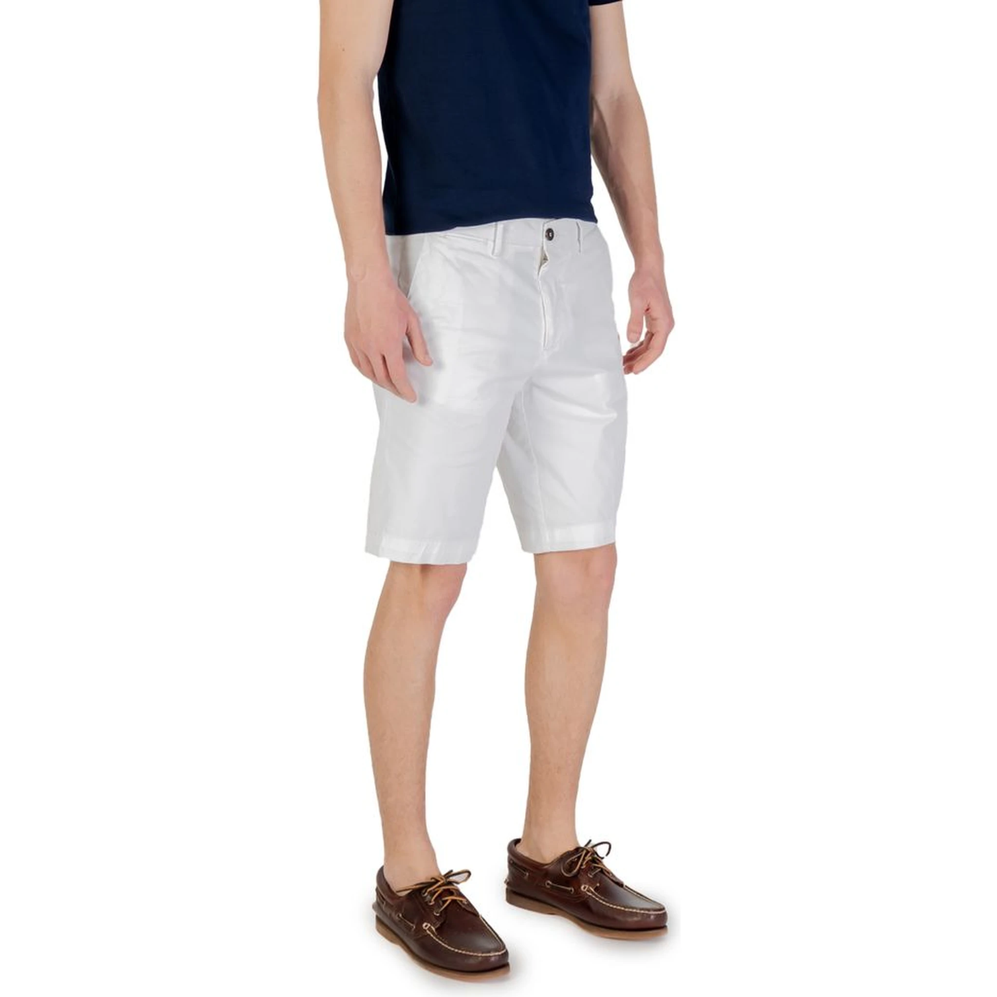 White Cotton Bermuda Shorts