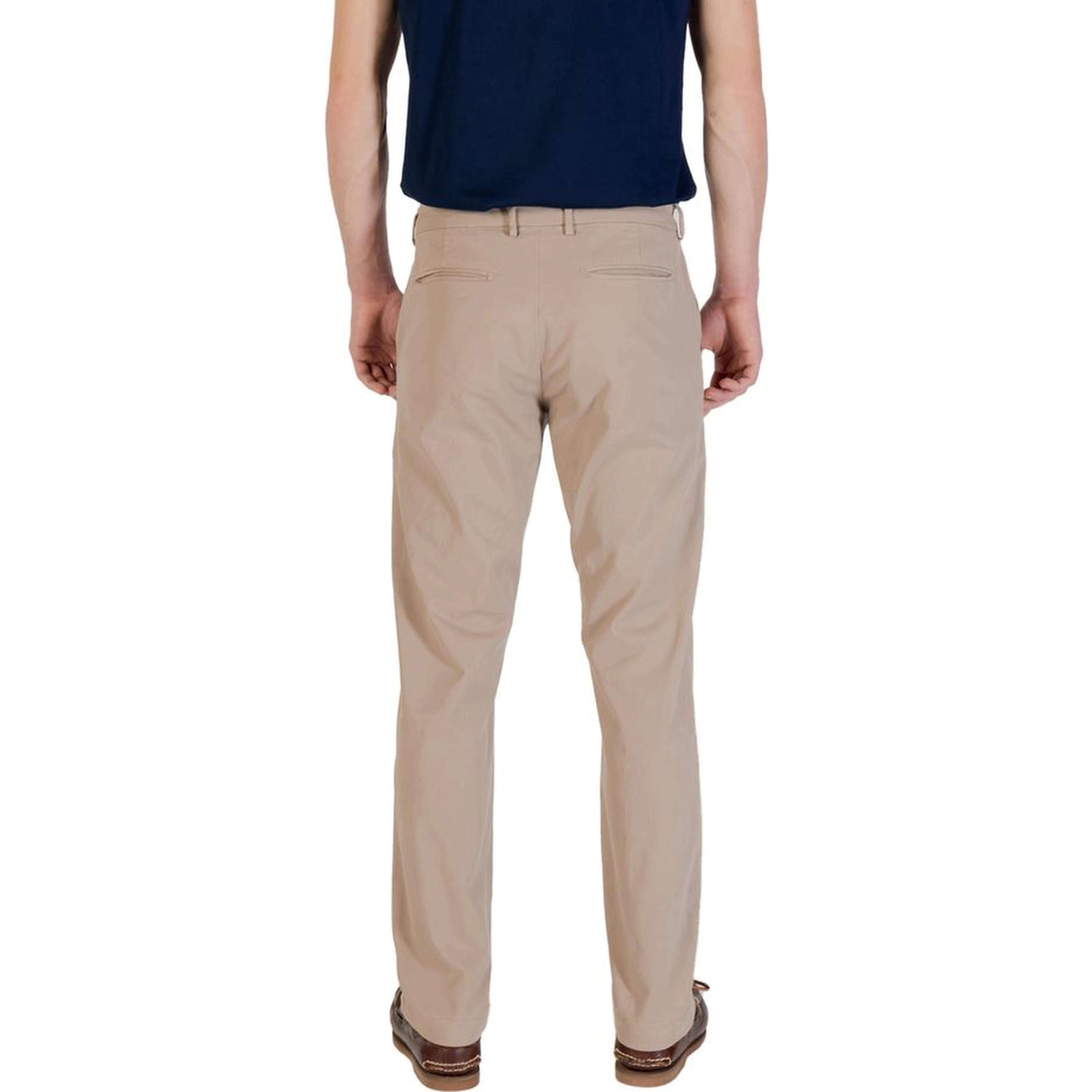 Beige Cotton Skinny Pants