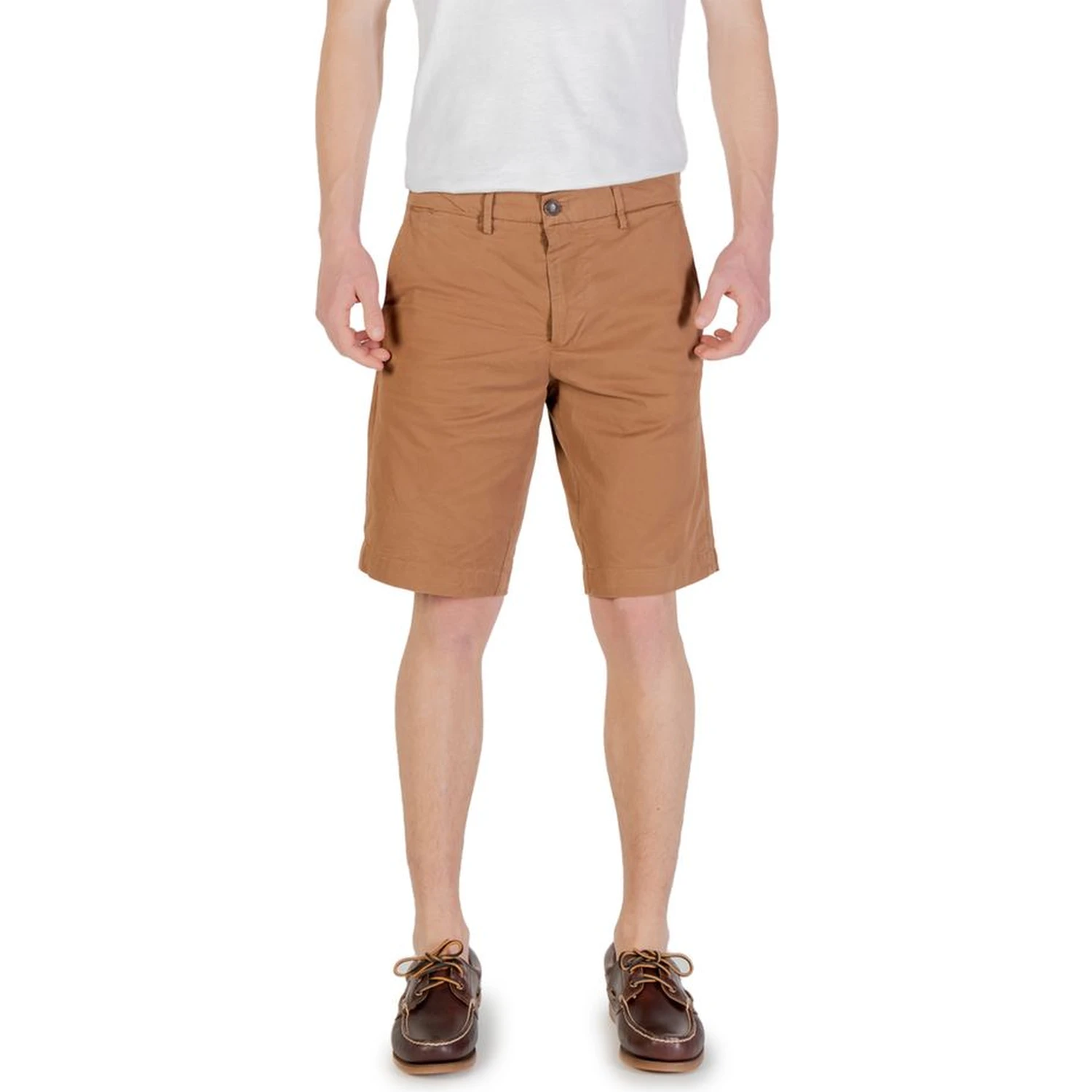 Beige Cotton Bermuda Shorts