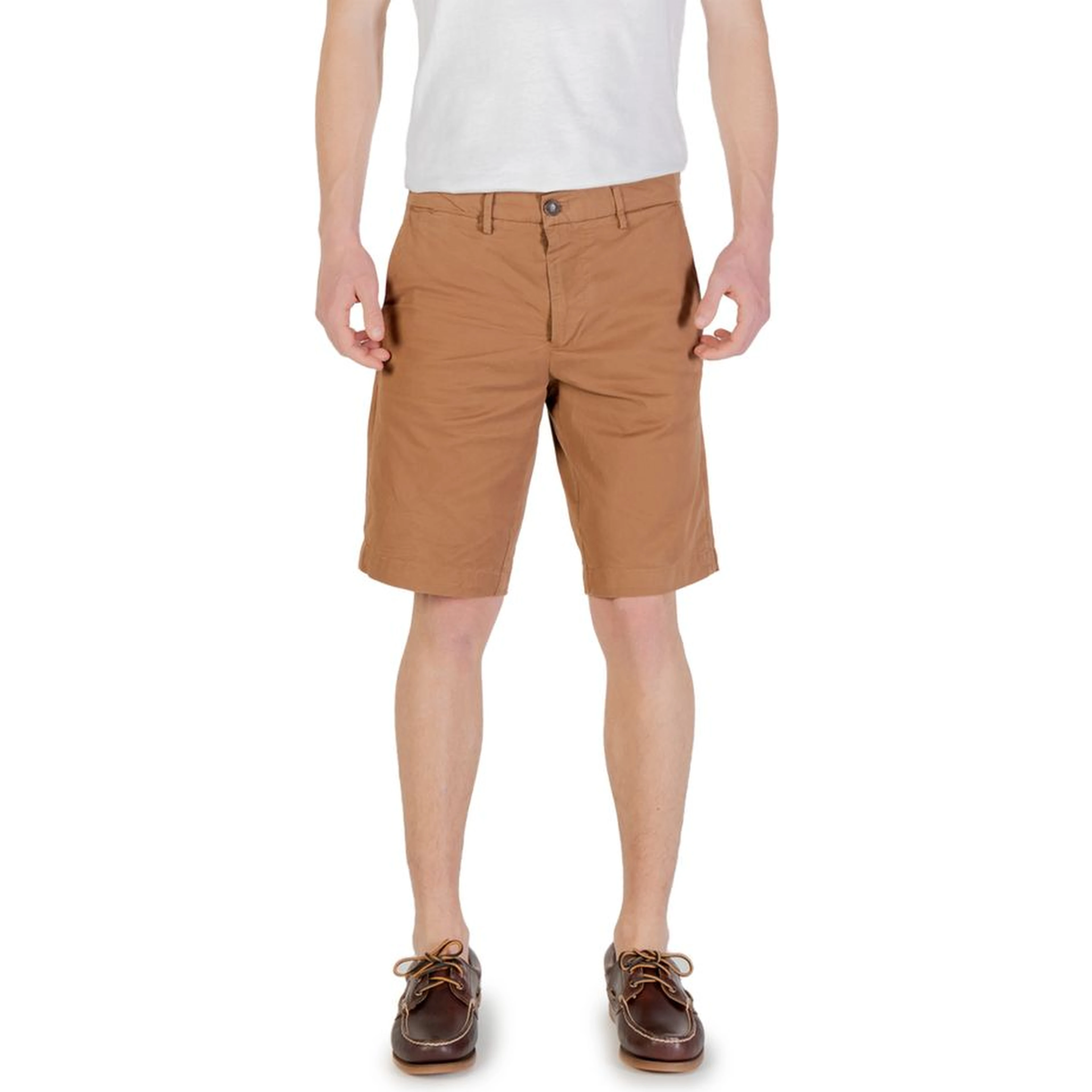 Beige Cotton Bermuda Shorts