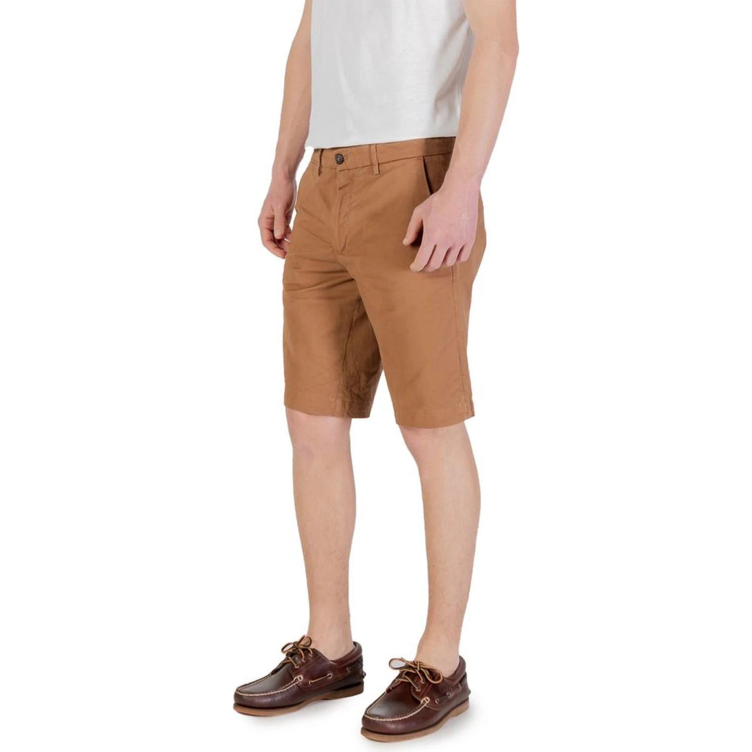 Beige Cotton Bermuda Shorts