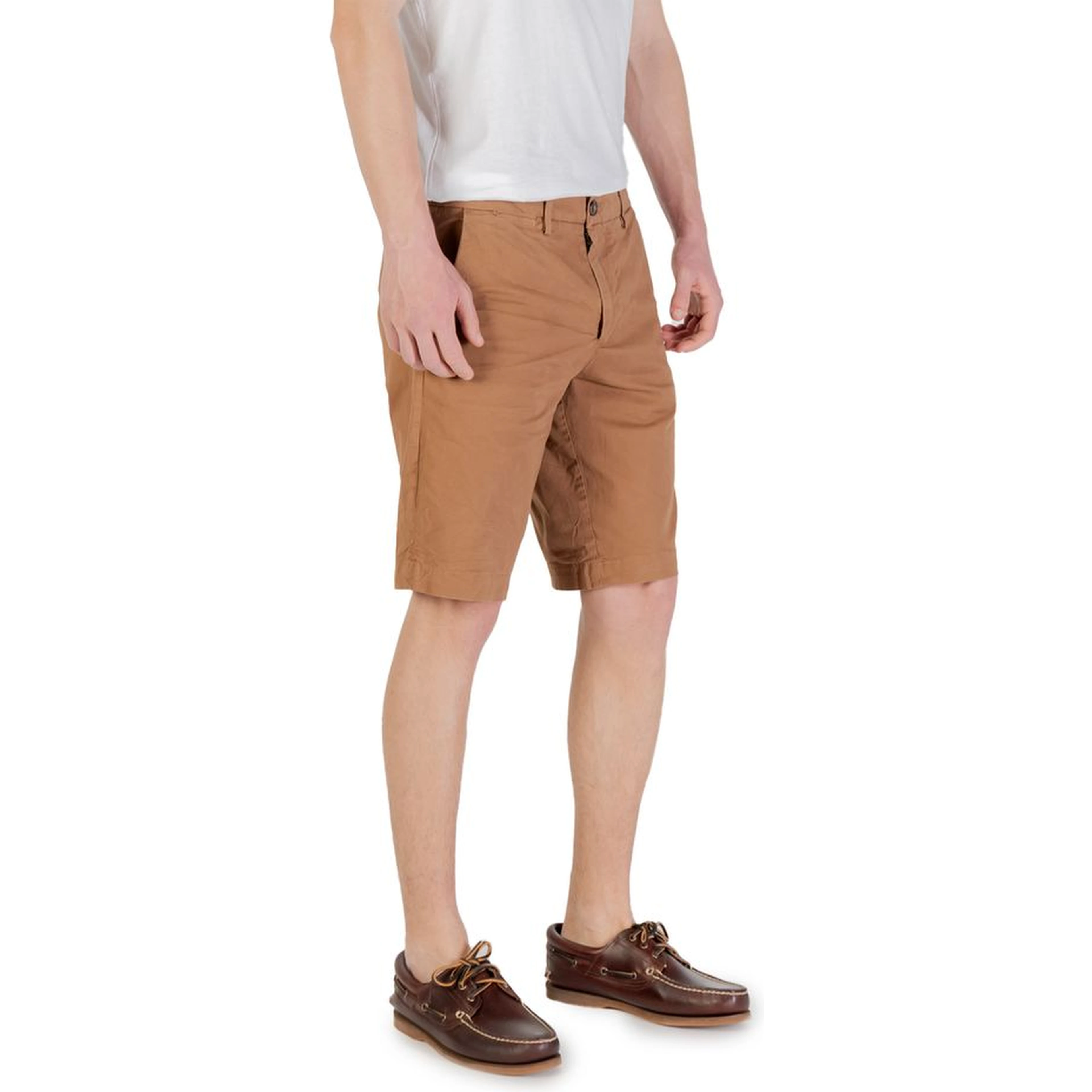 Beige Cotton Bermuda Shorts