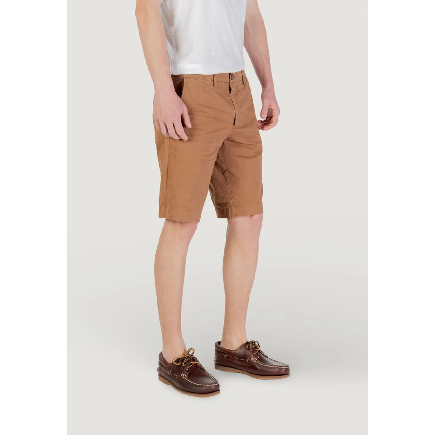 Beige Cotton Bermuda Shorts