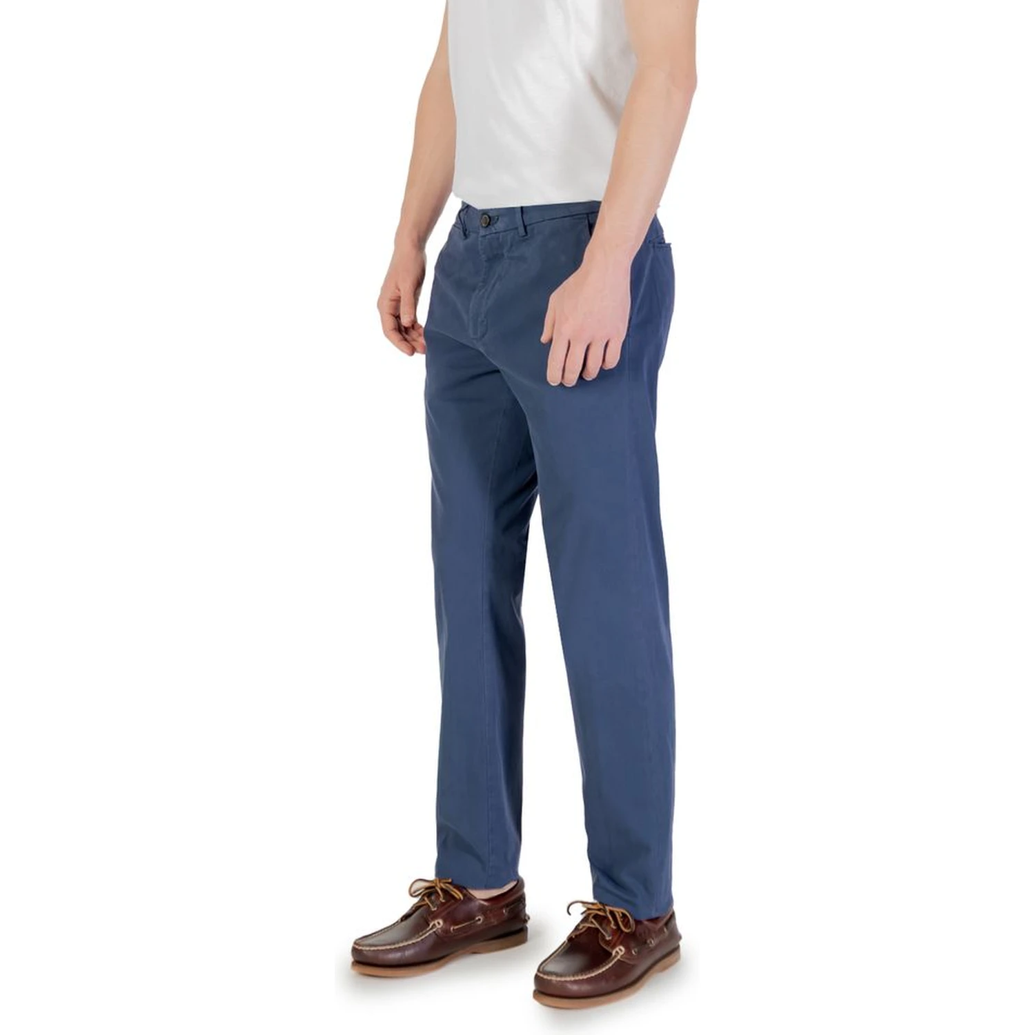Blue Cotton Skinny Pants