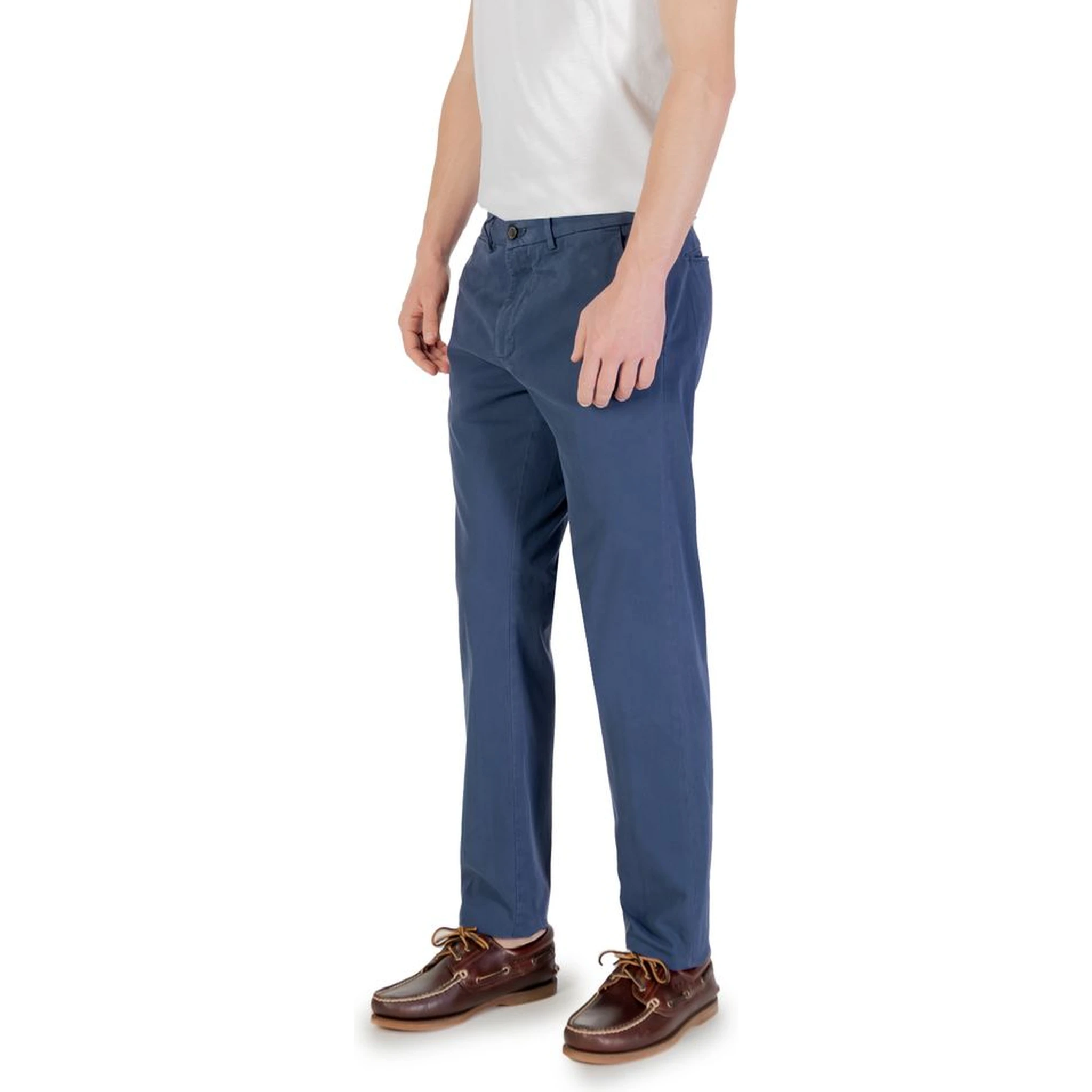 Blue Cotton Skinny Pants