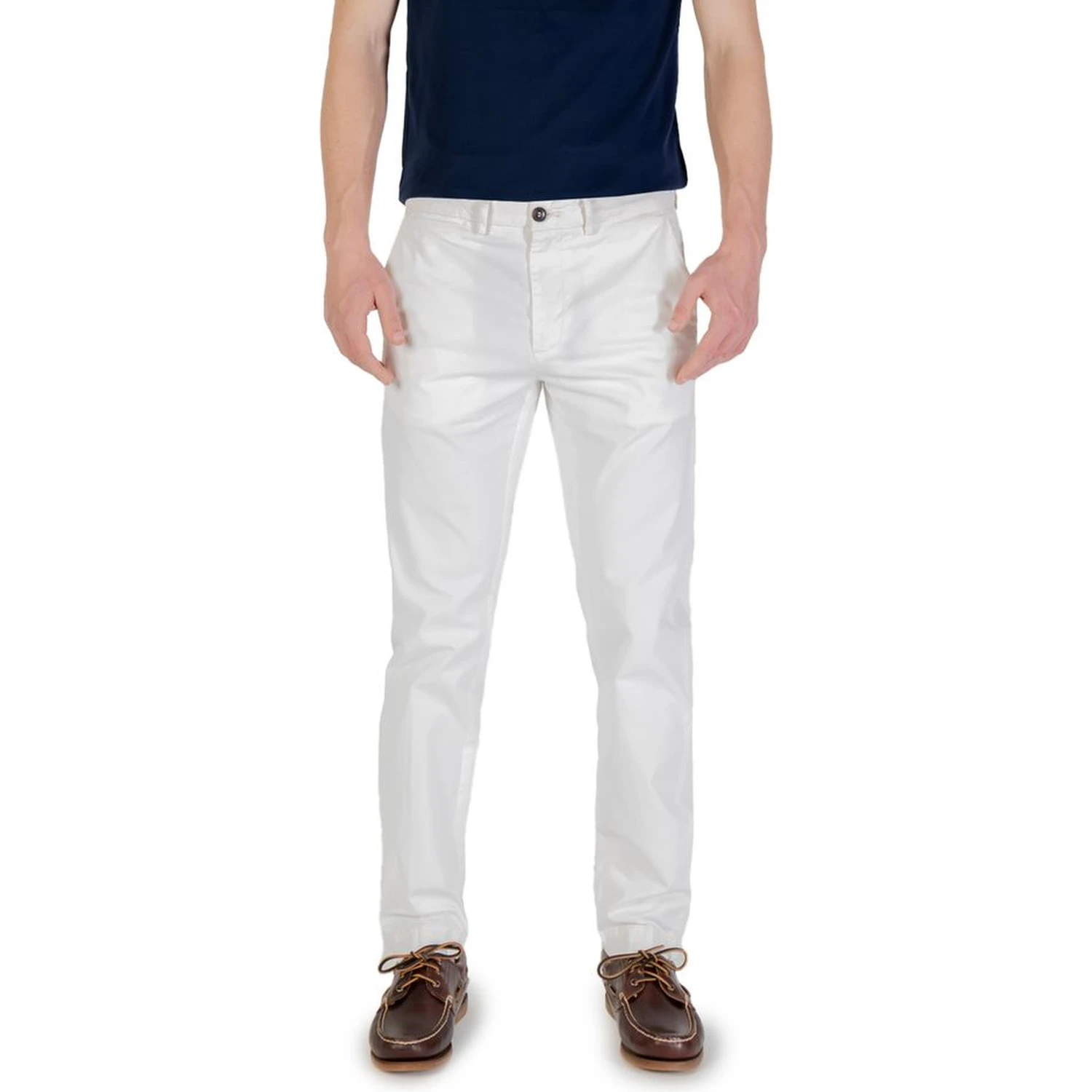 White Cotton Skinny Pants