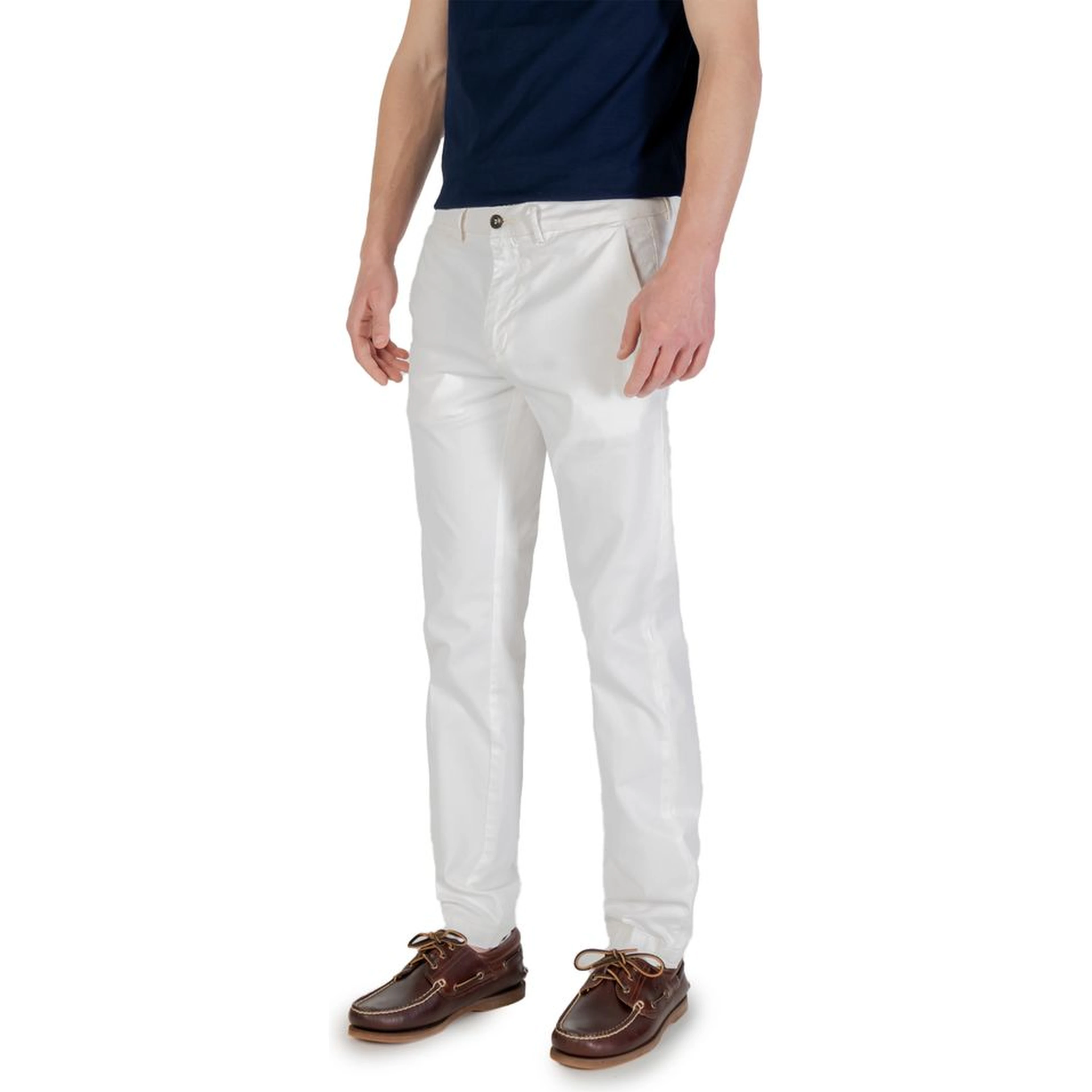 White Cotton Skinny Pants