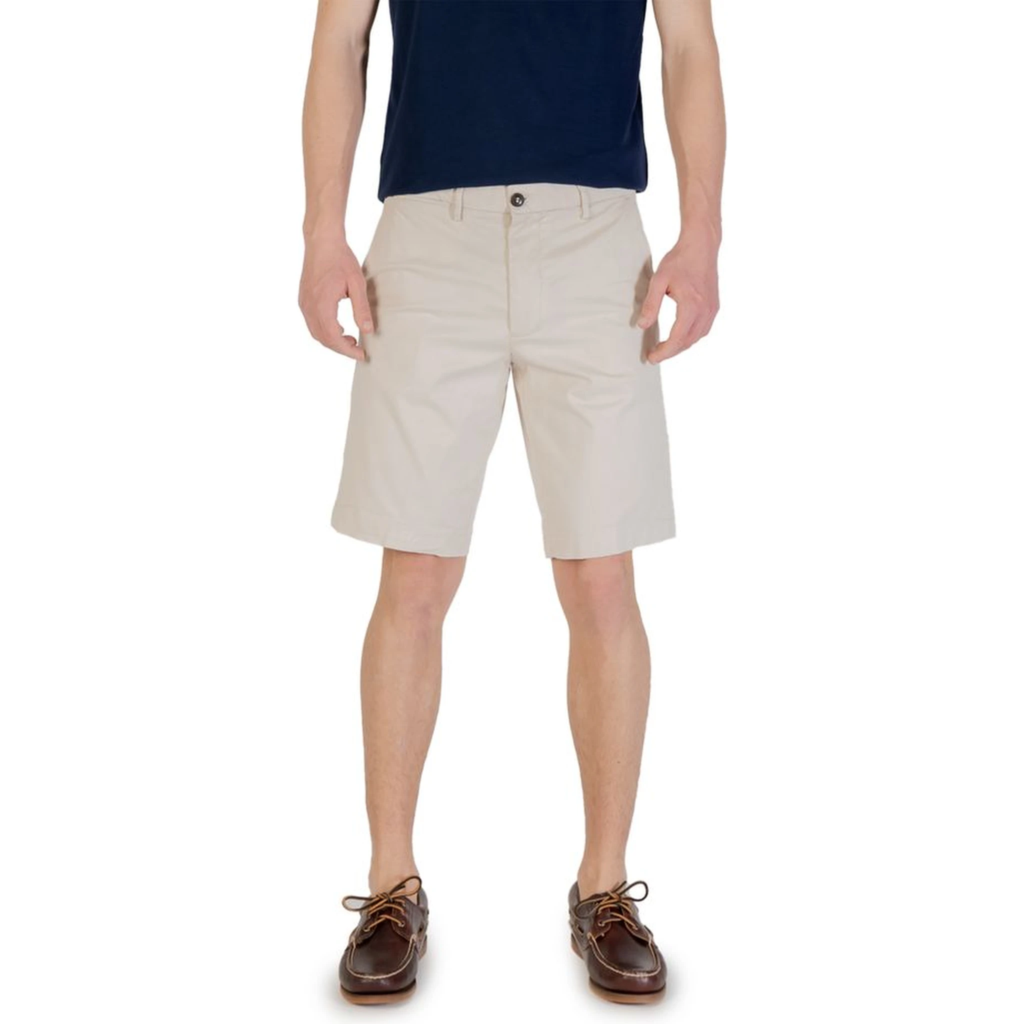 Bicolor Cotton Bermuda Shorts