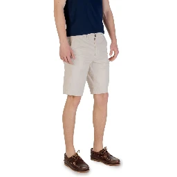 Bicolor Cotton Bermuda Shorts
