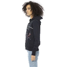 Blue Cotton Women Sweatshirt
