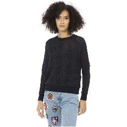 Blue Cotton Women Shirt