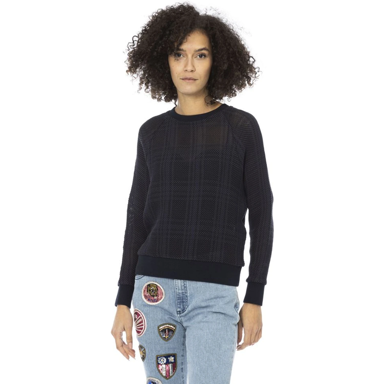 Blue Cotton Women Shirt