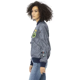 Light Blue Polyamide Women Jacket