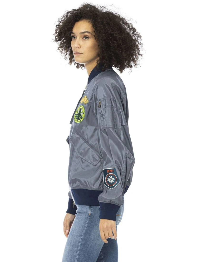 Light Blue Polyamide Women Jacket